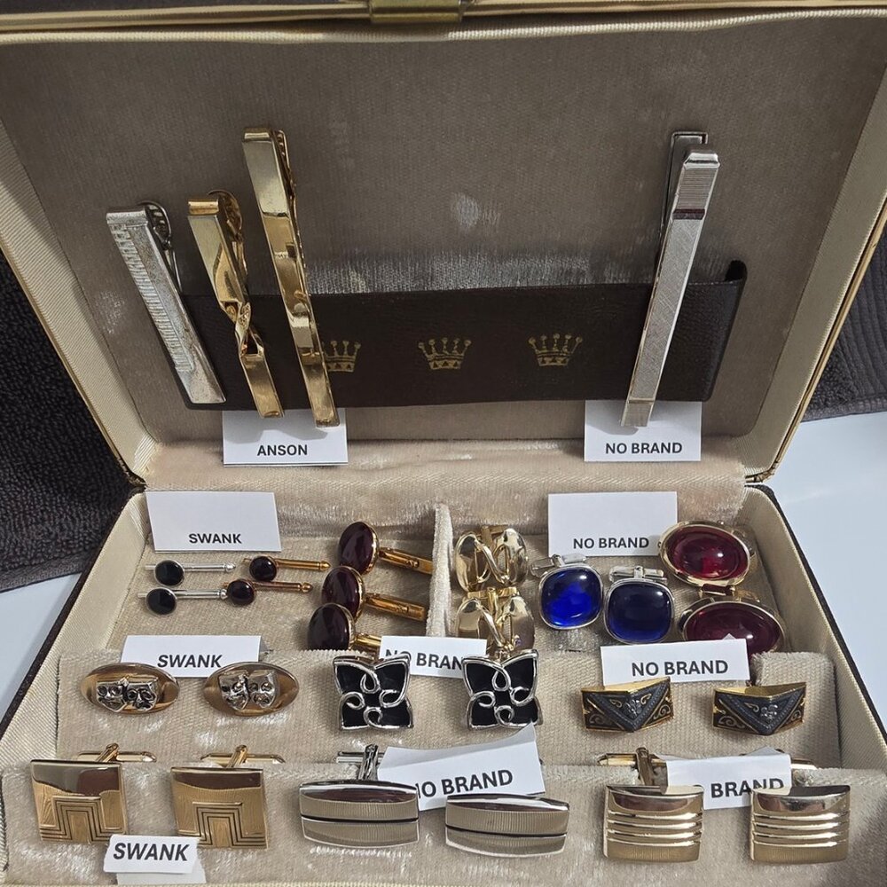 Mens Cufflinks & Tie Tacks in Case
